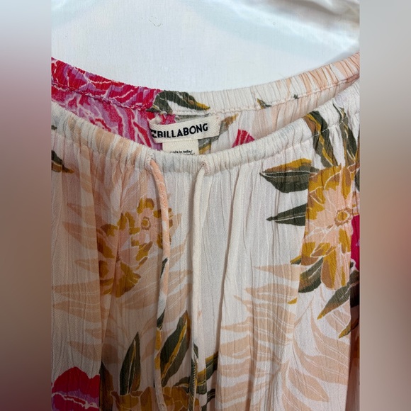 Billabong Floral Print Light it Up Off The Shoulder Top Crepe Boho Sz S - Picture 5 of 10